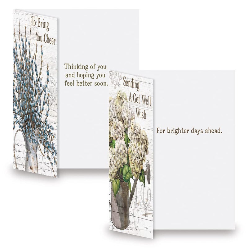 Current Farmhouse Get Well Greeting Cards - Set of 8 (4 Designs), Large 5" x 7", Sympathy Cards with Sentiments Inside, White Envelopes - Image 3